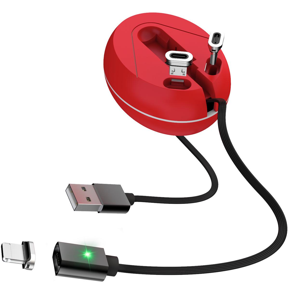 Three-in-One Retractable Magnetic Fast-Charging Cable - Portable & In Stock