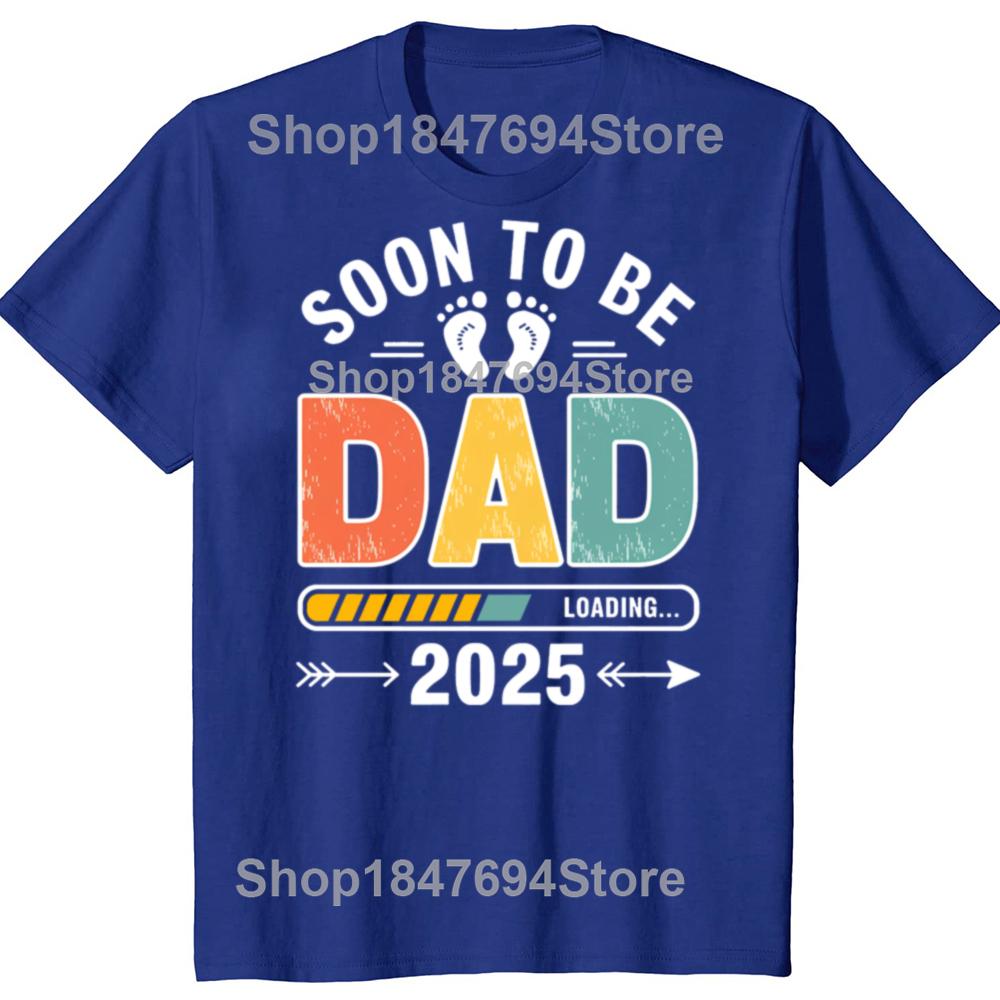 Blivande pappa Laddar 2025 Rolig Ny Pappa Design Bomulls T-shirts Herr Mode Casual T-shirt Lös Oversize Streetwear T-shirt