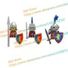 N501U-504U Medieval Castle Knight Building Blocks Figures Four Side UV Printing King Warhorse Weapons Accessories Toys Kid Gifts