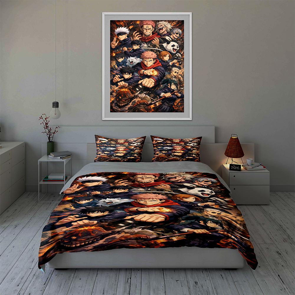 Anime Characters Collage. Bedding Duvet Cover Sets Duvet Covers Pillowcases Gifts (1 * Duvet Cover 2 * Pillowcases, Without Duvet Insert)