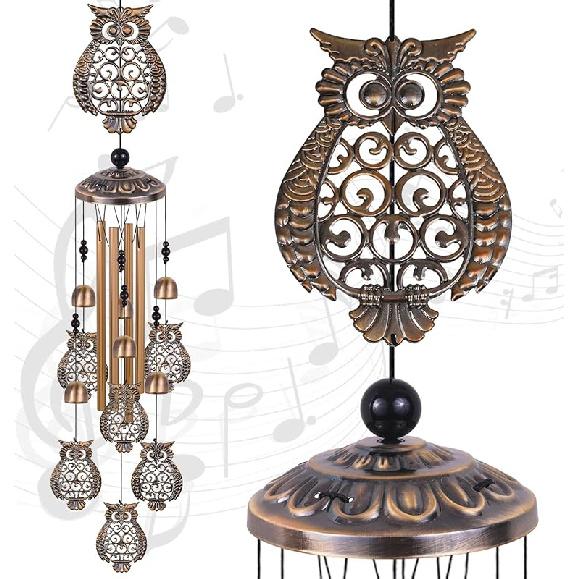 Bronze Bee Wind Chimes for Garden, Gifts for Mom, Home, Balconies, Rooms, Patio, Indoor, Outdoor Bee Decoration, Aluminum Bee Chimes, Bees Wind