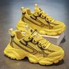 Fashion Yellow Male Sports Shoes Low-Top Mesh Upper Breathable Comfortable Athletic Light Walking On Sale Gym Jump Men's Casual Sneakers