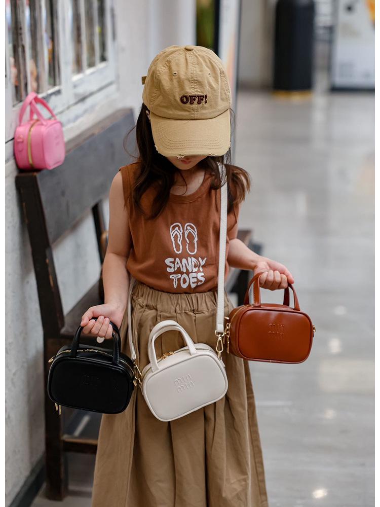 Retro Einfarbige Buchstaben Handtasche & Umhängetasche für Kinder - Vielseitiges Eltern-Kind-Münzfach