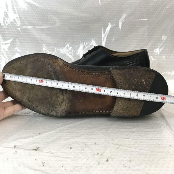Hergestellt in Italien Vintage 80er-90er Jahre Gravati Leder Straight Tip Business Schnürschuhe Größe 9.5 27.5-28.5cm Schwarz(GEBRAUCHT)