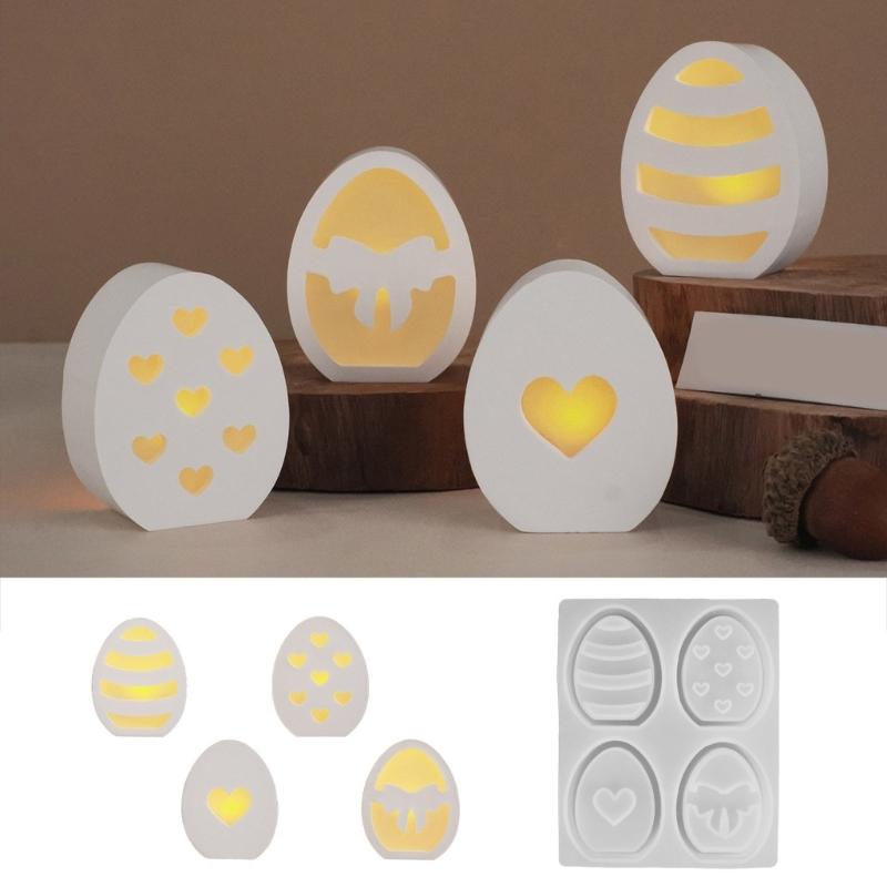 Unique Designs Eggs Mould Flexible Silicone Materials for Epoxy Resin Jewelry Plate Candle Holder Home Storage Craft