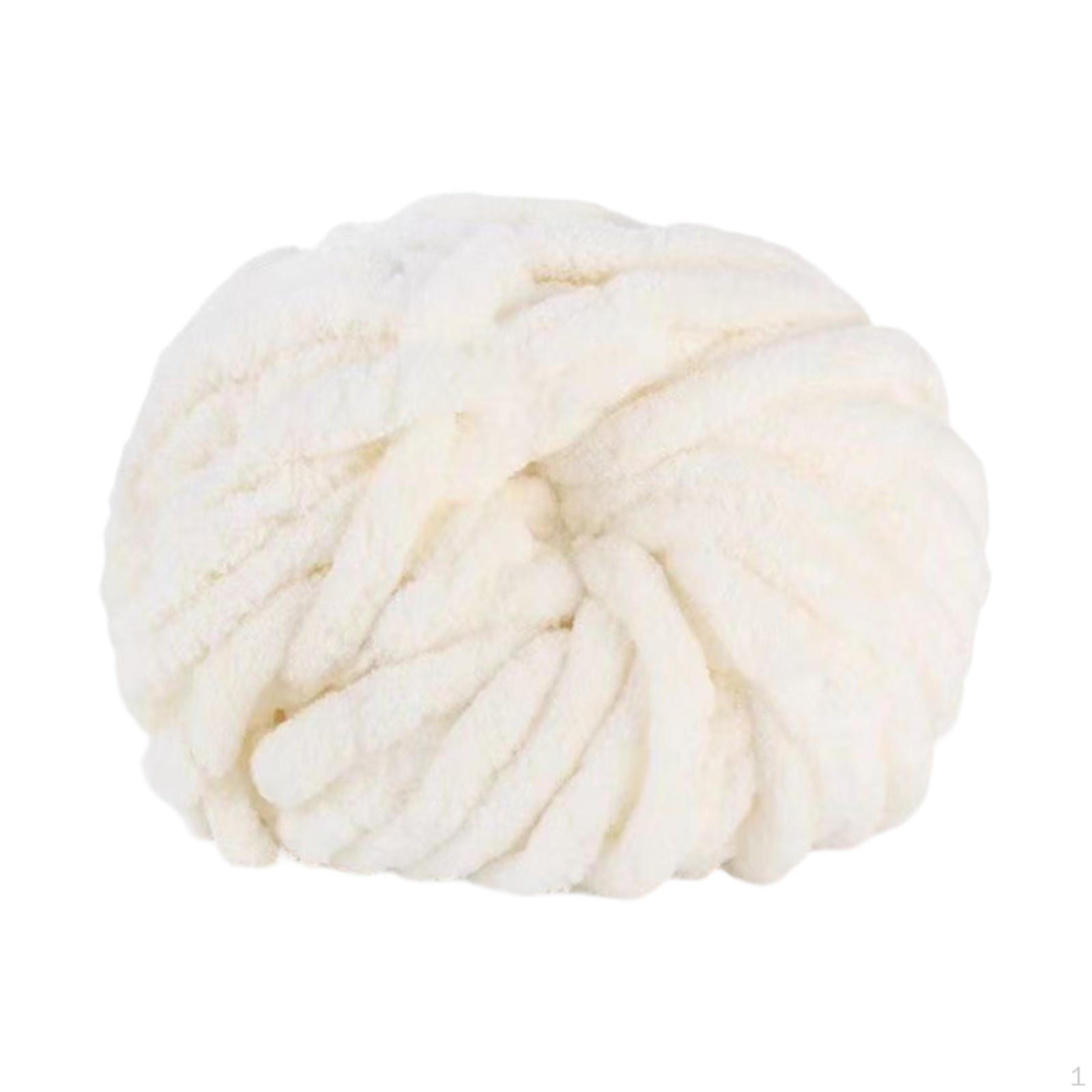 

2cm Tube Giant Yarn Hand Knit for Craft Macrame Hats Throw Scarf White