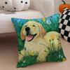 Labrador Retriever Cushion Cover Linen Pillow Case Soft Breathable Protective Couch Room Decoration