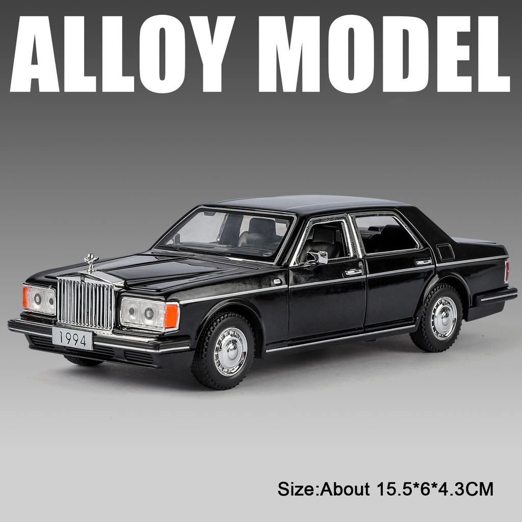 1:32 Phantom Silver Spur Model Vintage Car Toy Sound Light Doors Opened Vehicles Pull Back Cars Toys Collection of Ornaments