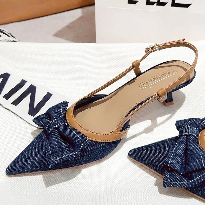 Fashion Women Sandals 2025 Summer Comfortable High Heels Trend Pointed Toe Sandals for Women Fashion Singbacks Shoes Dancing Party Pumps