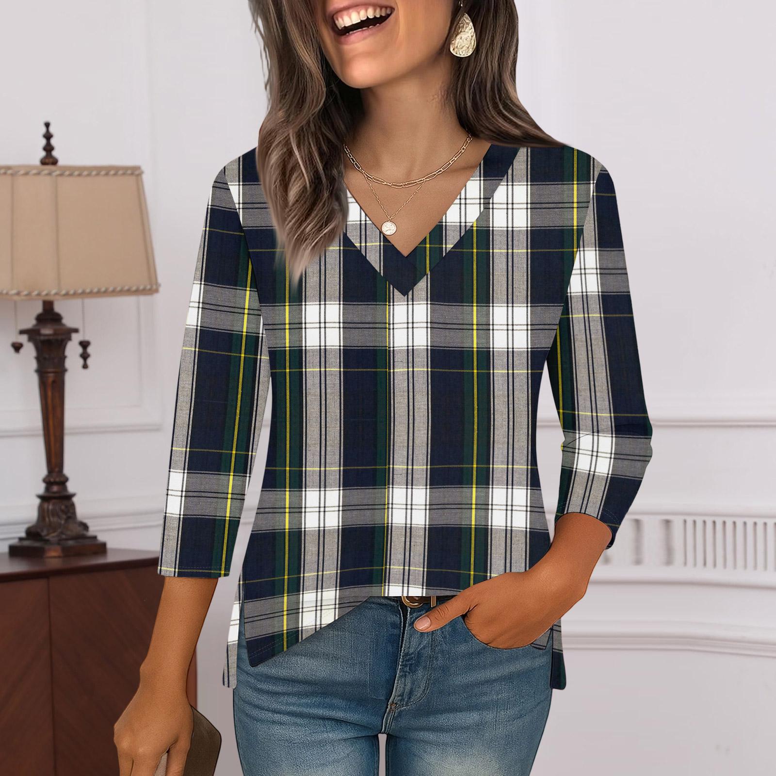 

Рубашки с рукавом 3/4 для женщин, футболки с принтом, блузки, повседневные базовые топы больших размеров, пуловеры S чёрный