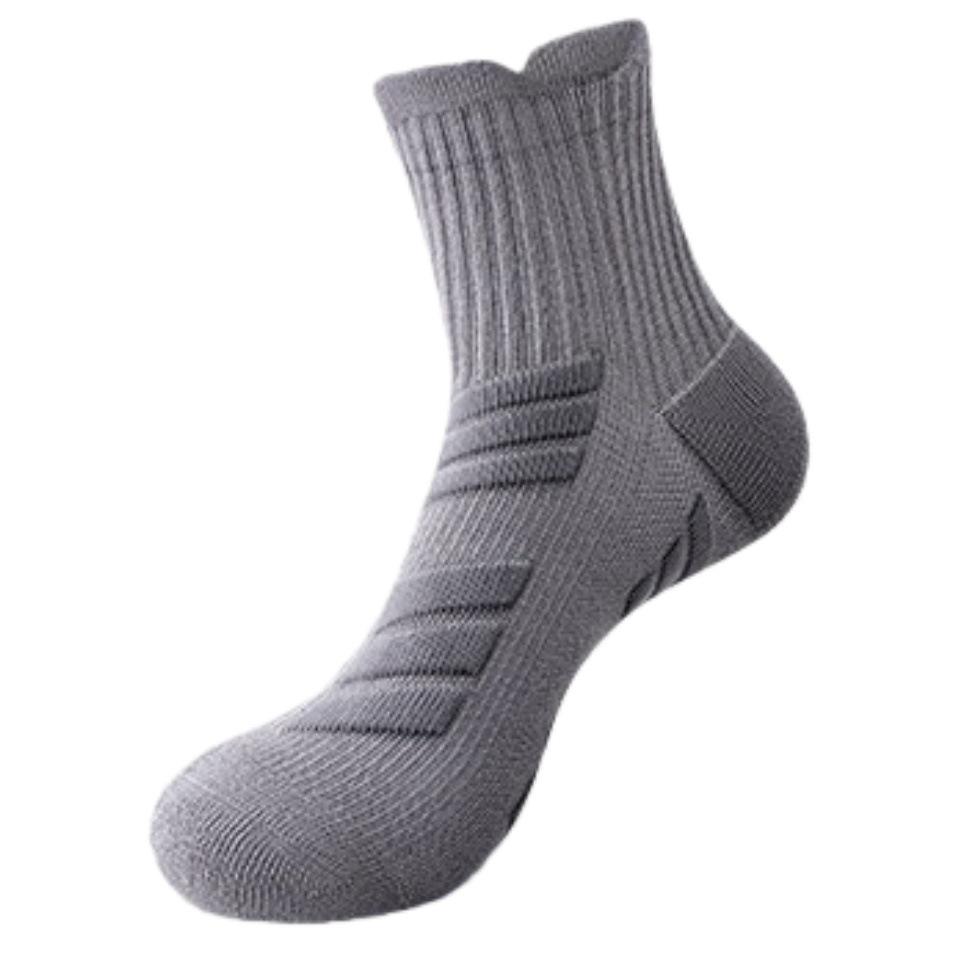 Men's Mid-Calf Running Socks - Thickened, Odor-Resistant, Autumn/Winter Style for Marathon and Basketball (Plus Size)