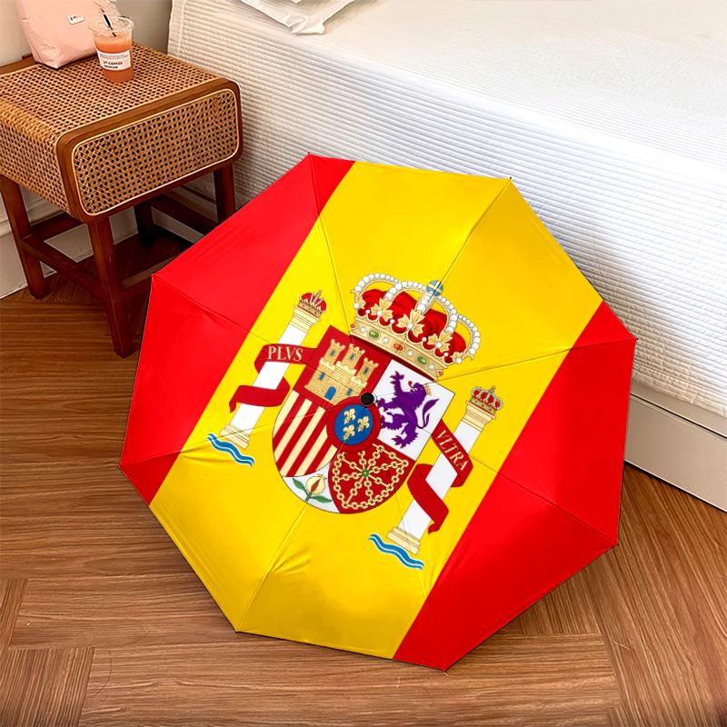 Spain National Football Teampattern, automatic folding umbrella, portable and foldable design, 8 ribs, a Christmas or birthday gift.