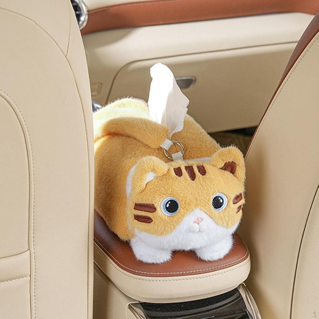 Cat Car Tissue Holder Auto Accessories, Creative, Universal, Cute Soft Decoration Cartoon Box