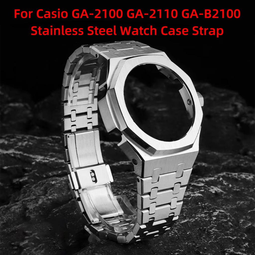 GA2100 Modified Kit For Casio G-SHOCK GA-2100 GA-2110 GA-B2100 men Solid Stainless Steel Watch Case Strap Metal replace Bracelet