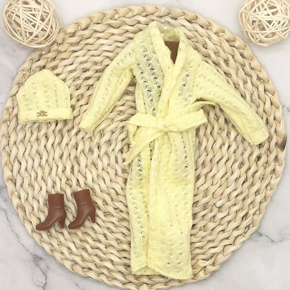 Bambola Supermodella da 32 cm Vestiti Completo Moda Europea Serie Maglione Giallo Set di Accessori Abito da Principessa Giocattoli Fai-da-te Regali per Collezionisti