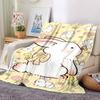 1pc Rabbit Flowers Blanket Lightweight Flannel Throw for Sofa Bed Travel Camping Livingroom Office Couch Chair