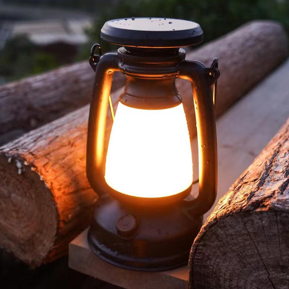 Vintage Lantern Portable Rechargeable Hanging Camping Lamp LED Table Lamp Courtyard Decor Garden Lantern Lighting Lamp