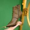 Pleated Pile Boots Pointed Short Boots New Autumn and Winter Boots Niche Boots Thin Boots Stiletto High Heels