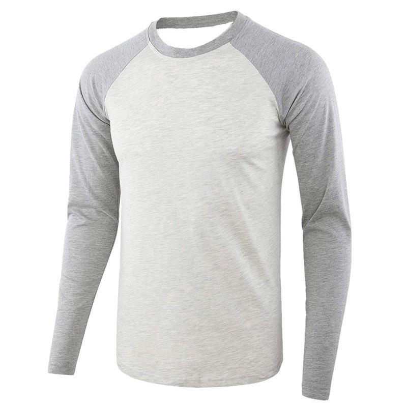 Men Raglan Long Sleeve Baseball T Shirt Crew Neck Color Block Casual Contrast Sleeve Tee