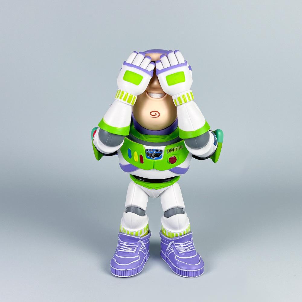

Toy Story Cartoon Anime Model 26cm Shy Buzz Lightyear Astronaut Toy Statue Model PVC Desktop Decoration Boy Christmas Gift