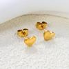 Simple Small Cute Heart Ears Piecring for Woman Girls Surgical Steel Gold Plated Delicate Tiny Love Shape Stud Earrings Jewelry