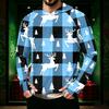 Men's Long Sleeve Hooded Sun Shirt with Christmas Print