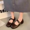 Spring and Autumn New Mary Jane Single Shoes Women's Head Pedal Shallow Mouth Flat Bottom Doudou Women's Shoes Tide
