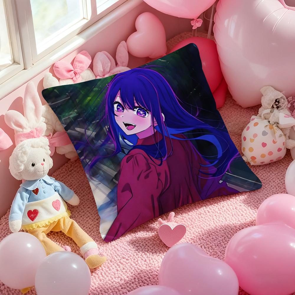Hot Anime HHoshino Ai Pillow Case Soft Plush Fabric DoubleSided Printed Cushion Cover Warm Winter Sofa Pillow Case