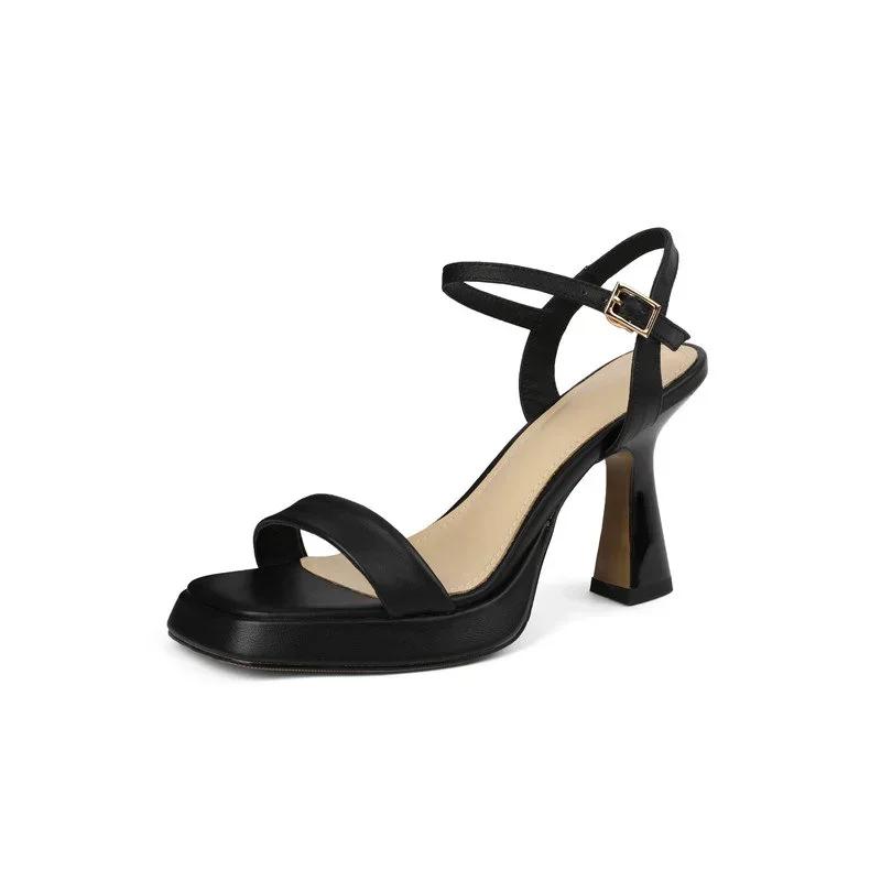 Fashion Thick Soled Women Shoe 2025 New Summer One Line Fashion High Heels Waterproof Platform Sandals Zapatos Sandalias De Mujer