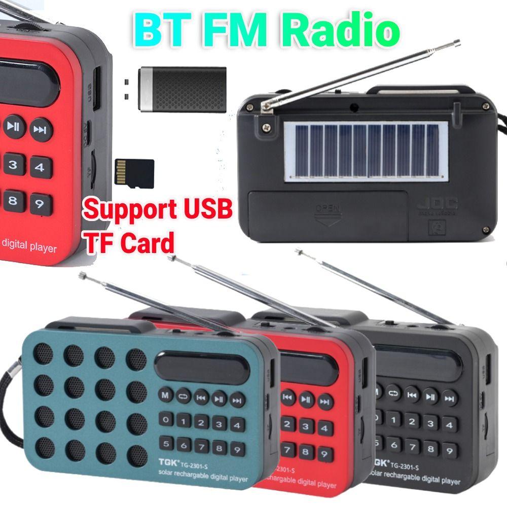 Rechargeable Mini Bluetooth Speaker Solar Charging MP3 Music Player Digital Radio Receiver