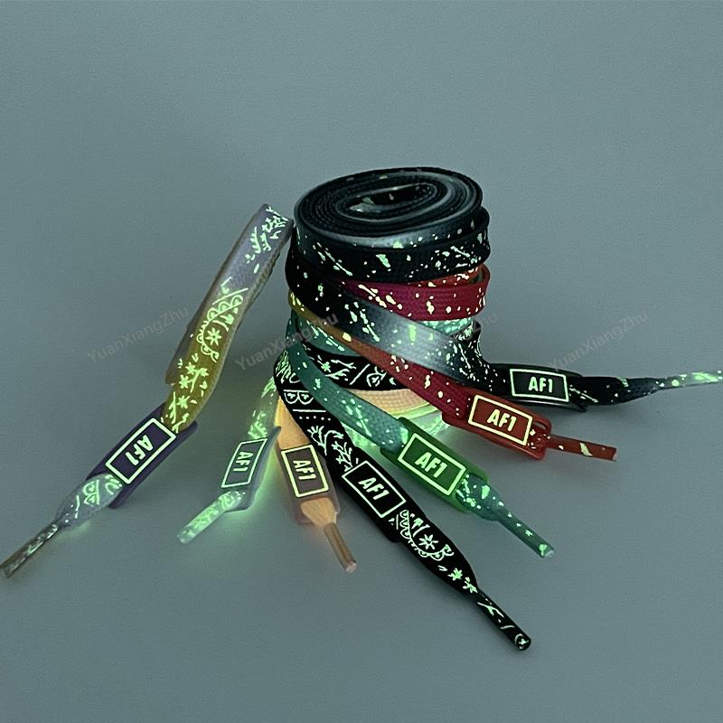 4Pcs Luminous AF1 Shoelaces Creative Combination Night Glow Laces and Shoe Decoration Flat Sneaker Shoelace Shoes Accessories