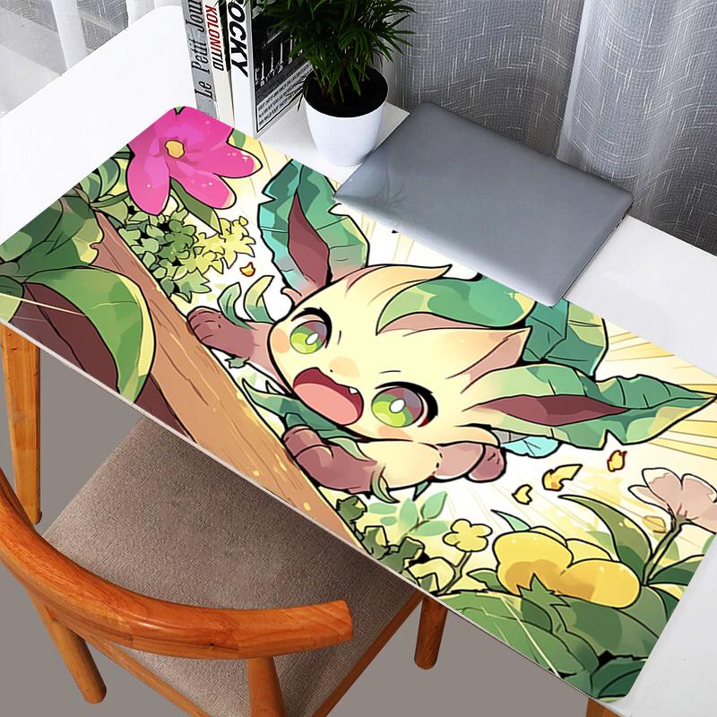 Mouse Pad Pokemon Leafeon Forest Gaming Mouse Pad Large Extended Desk Mat Cute Anime NonSlip Base for Gamer 800x300x2mm
