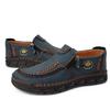 Men's Leather Boots Zipper Low Top Casual Shoes Outdoor Driving Handmade Shoes 39-48