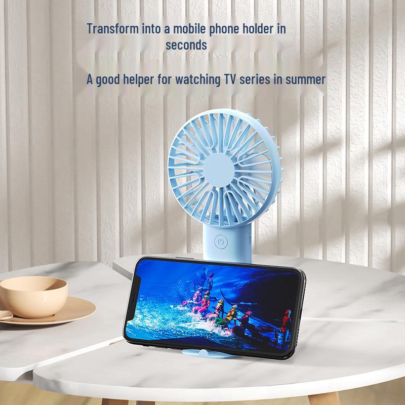 Portable USB Rechargeable Handheld Mini Fan - Silent, Strong Wind for Outdoor Use