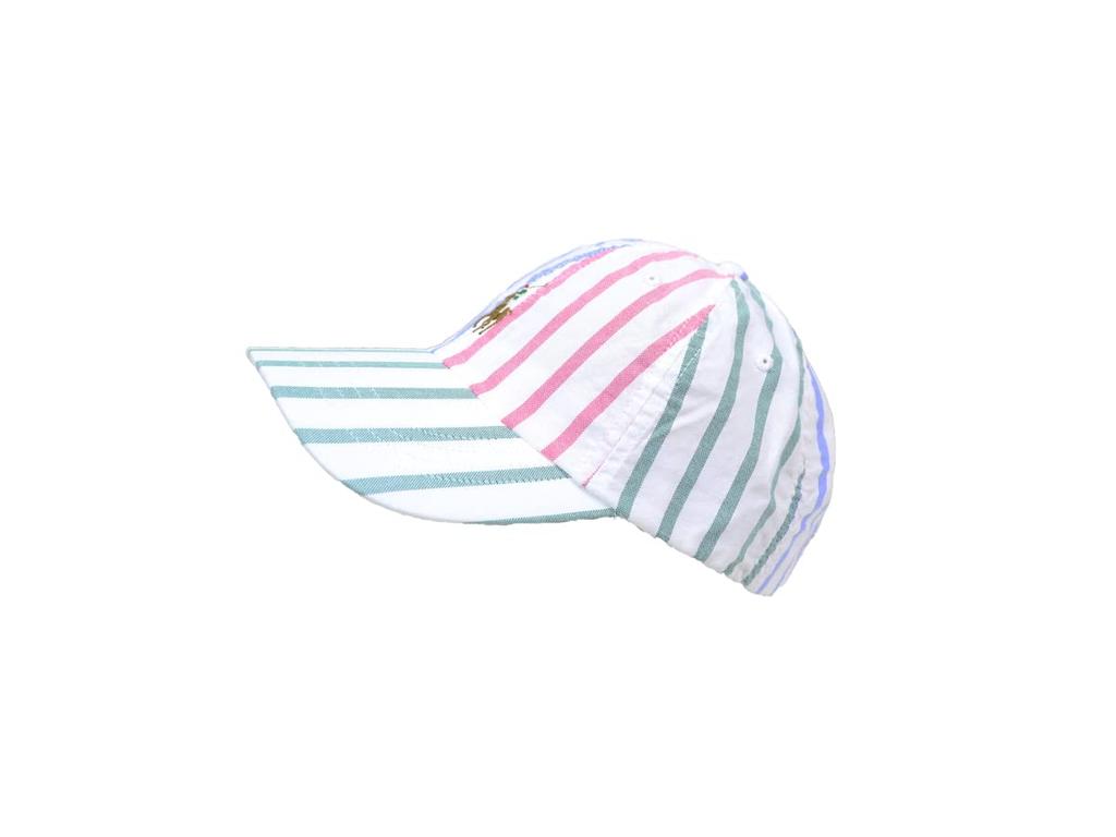(Polo Ralph Lauren) Men's and Women's Multi-Stripe Panel Switching One Point Signature Pony Embroidered Cap 01080034-MULTI [Used]