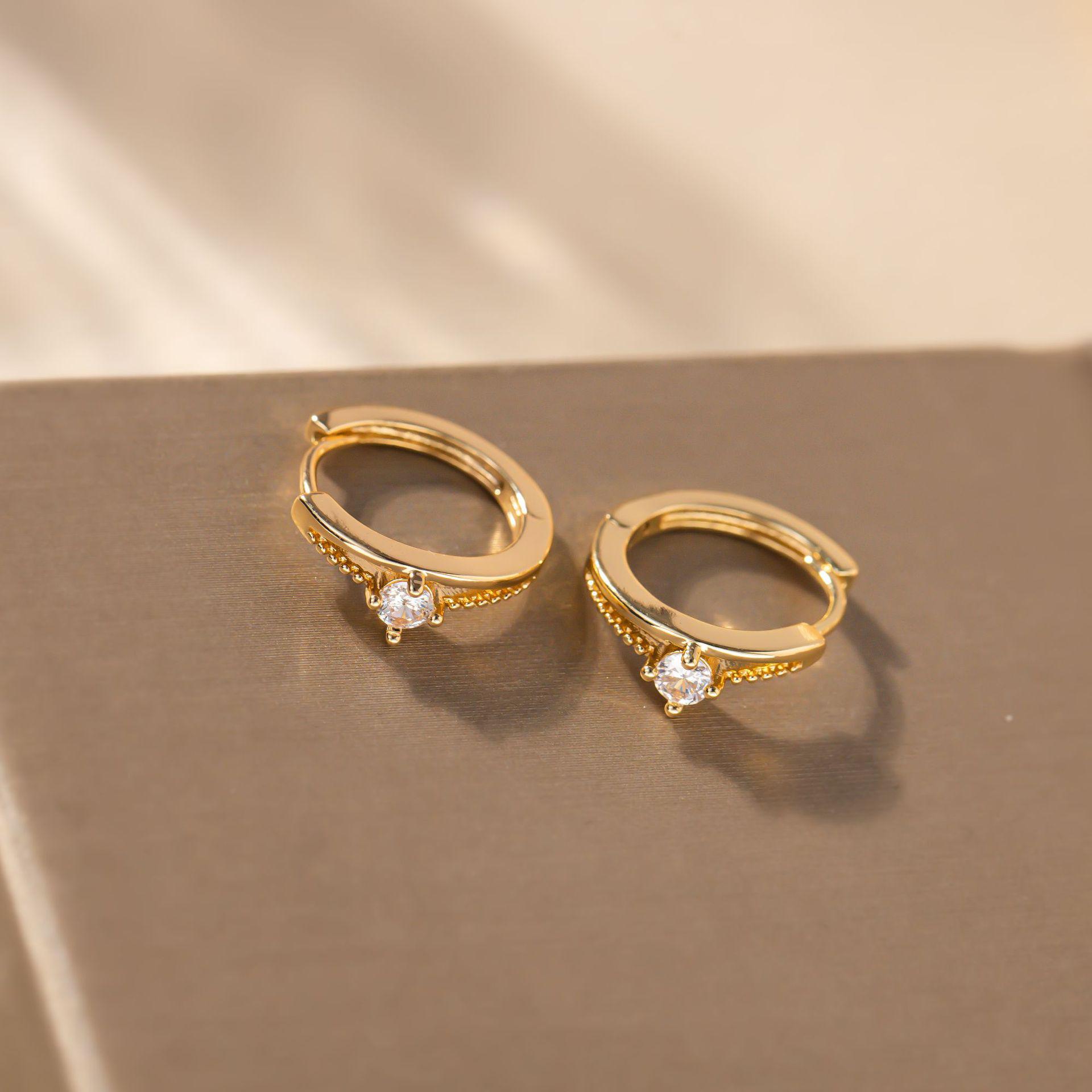 High-End Rhinestone Hoop Earrings in European, American, Japanese, and Korean Styles