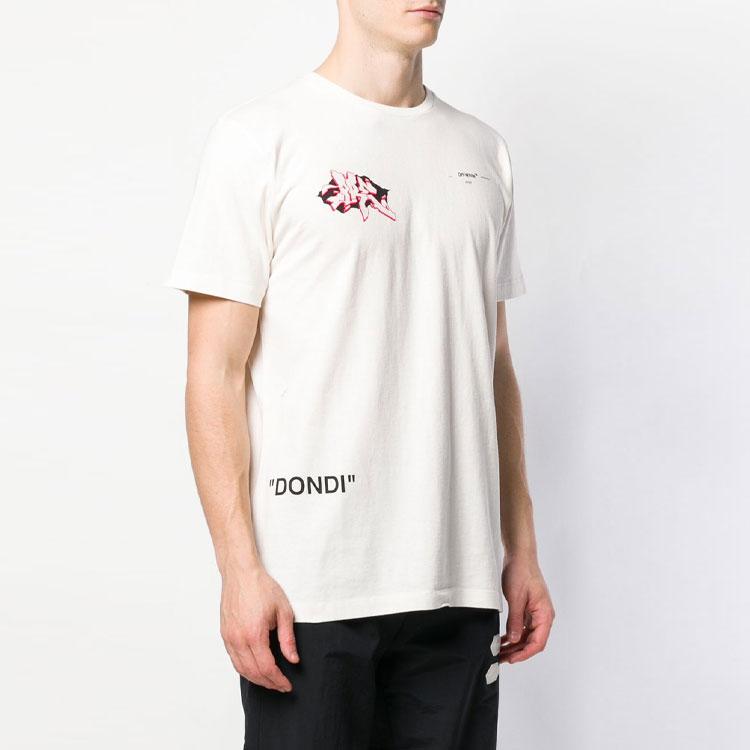 Off-White Graffiti Logo Print T-Shirt White Men Tops OMAA027R191850050288