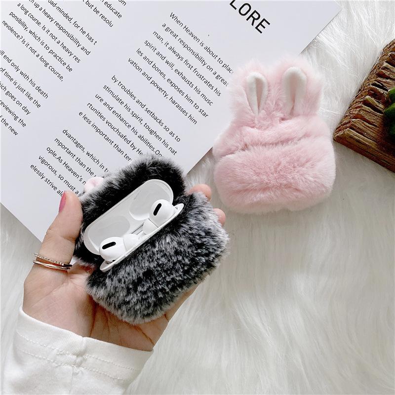 Cute plush rabbit ears for AirPods pro1 generation protective case 1st generation pro1 apple bluetooth headset case