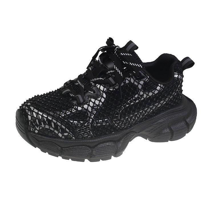 

[youshilai] Dad shoes girl 2025 spring new mesh breathable sports shoes fishing net casual shoes 35