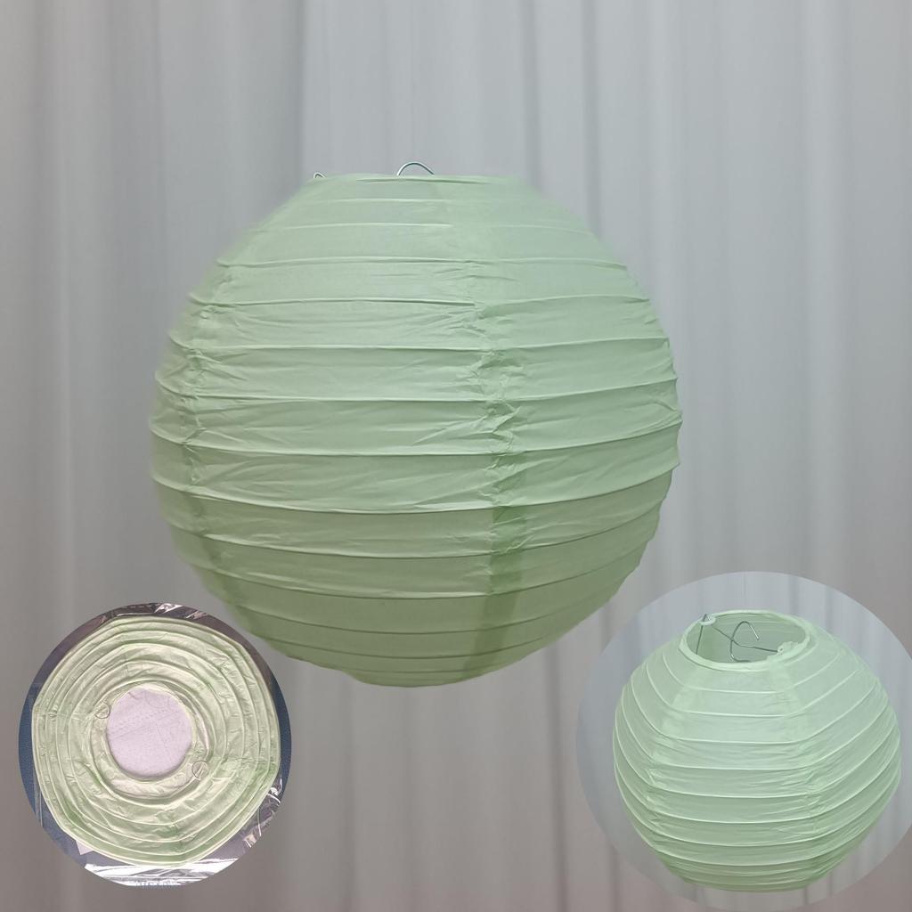 10-Inch Round White Paper Lantern, Red Mid-Autumn Festival & Wedding Decoration