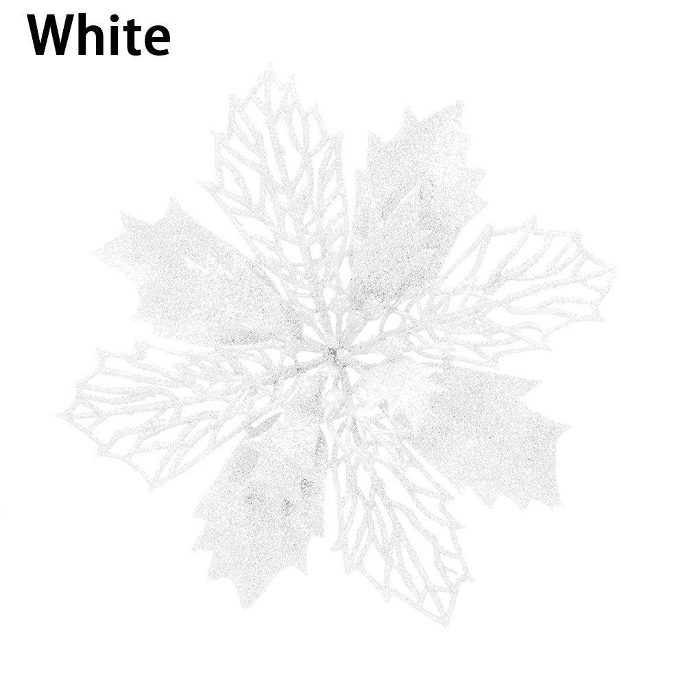 New Glitter Artifical Fake Flowers Christmas Tree Decorations Home Xmas Ornaments Christmas Flowers