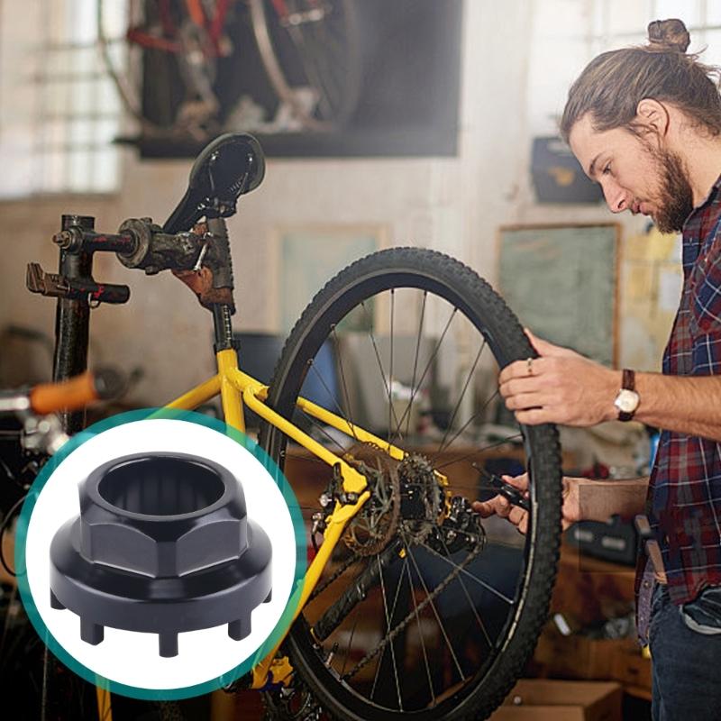 Bicycles Carbon Steel Sleeve Repair Replacement 8 Notch Cartridge Bottom Bracket Chainring Lockring Install Remover Tool