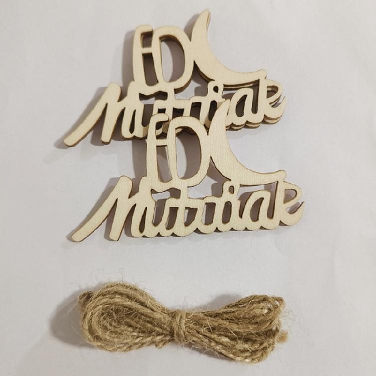 10pcs Eid Pendants Unfinished Wood Moon Star Muslim Holiday Party Decoration