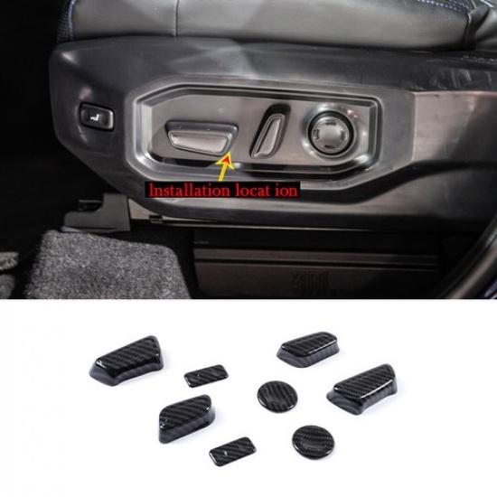 Carbon Fiber Color Front Seat Adjusment Button Cover Cap For Toyota Tundra