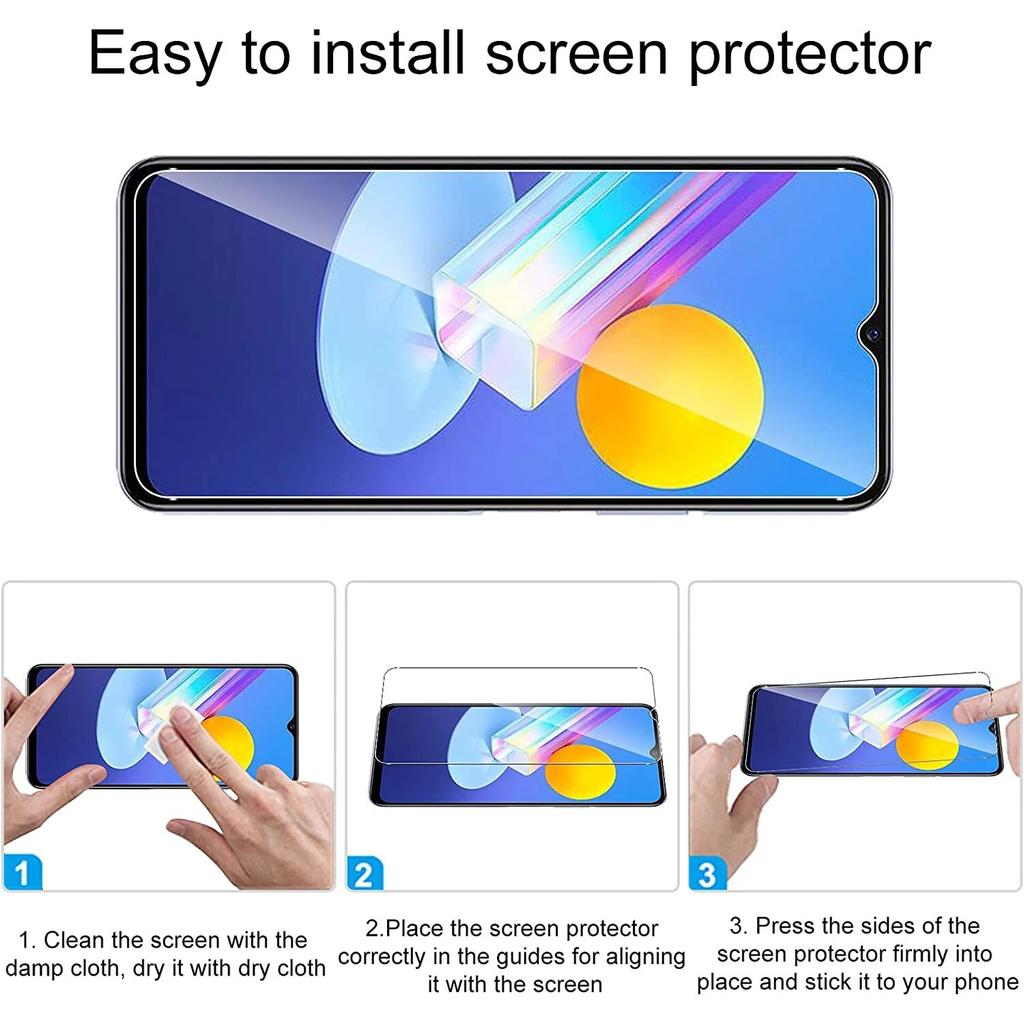 4Pcs Tempered Glass For Vivo Y21 Screen Protector Glass Film