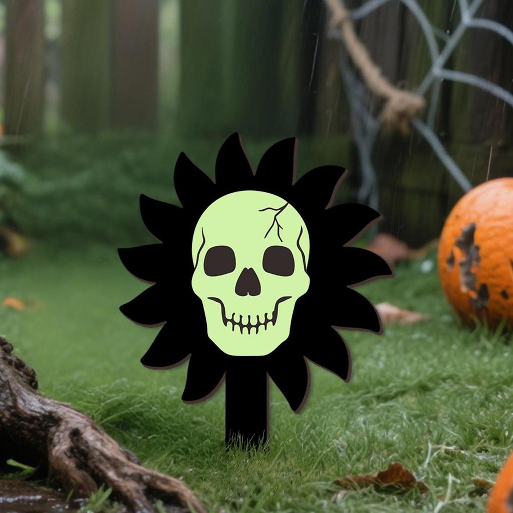 Halloween Garden Stakes Luminous Skeleton Yard Signs Garden Decor Wooden Lawn Ornaments Halloween Decorations For Pathway Ground