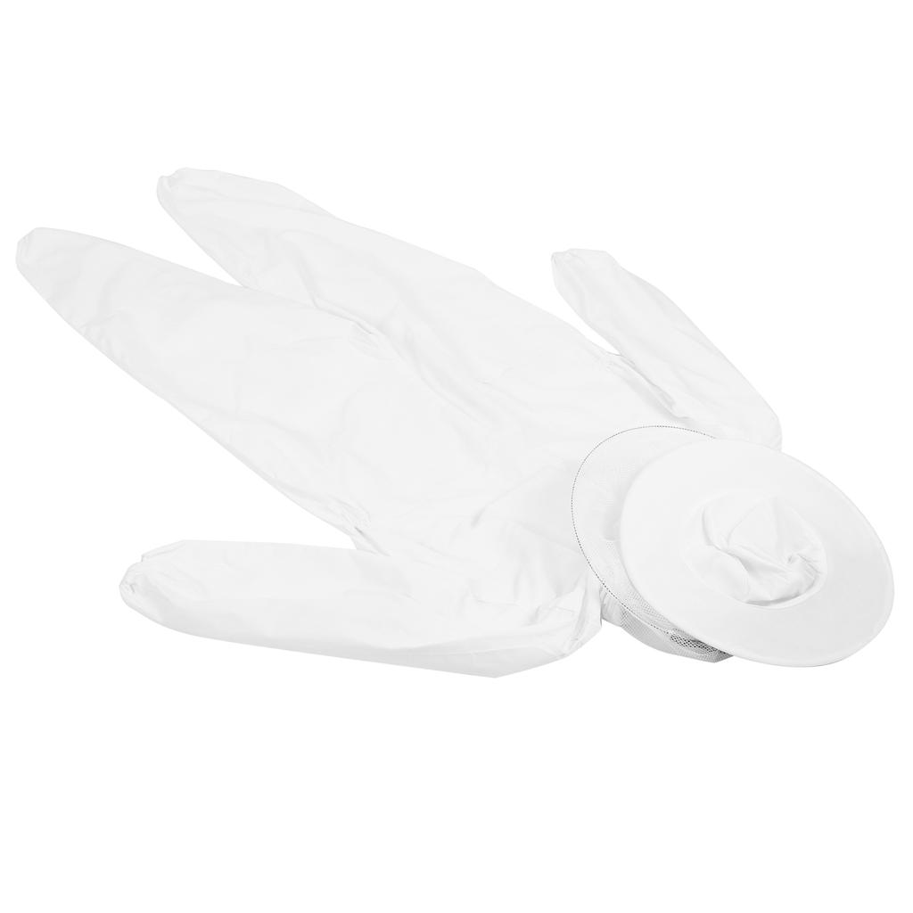 Combinaison d'apiculture OnePiece Vêtements de protection avec double fermeture éclair Fournitures d'apiculture Blanc