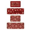 2Pcs/Set Christmas Red Kitchen Rug Merry Christmas Floor Mat Snowflake Xmas Tree Non-Slip Rug for Kitchen Sink Bedroom Living Room Bathroom Decor