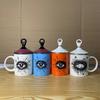 Abstract Eye Ceramic Cup Creative Abstract Coffee Cup with Lid Tableware Aromatherapy Candle Cup Candy Bottle Home Decoration