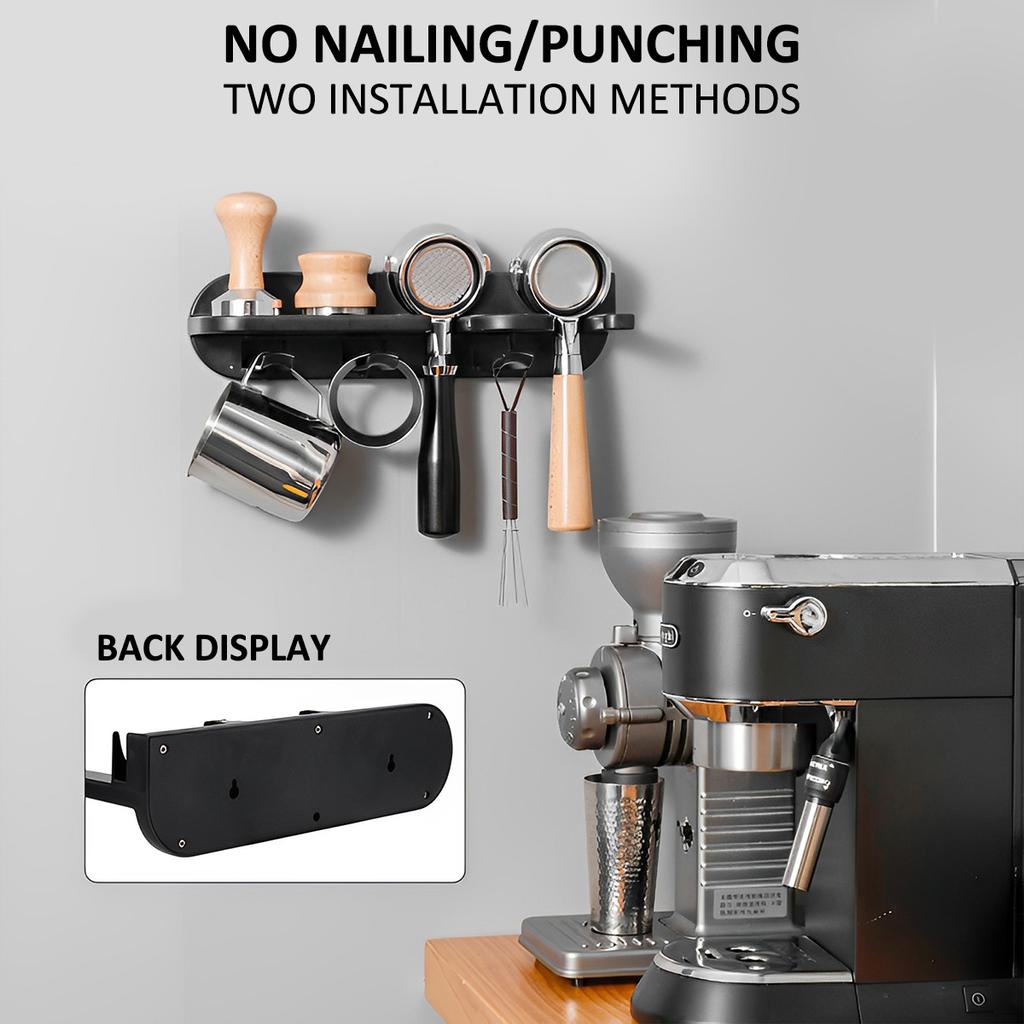 58mm Wandhalterung Kaffeeset Lagerregal Puching Kostenloser Espresso Kaffee Siebträgerhalter Coffeeware Werkzeug Organizer Zubehör